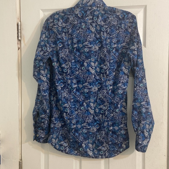 John Henric Men’s Blue Print Shirt Size 15 - Picture 4 of 7